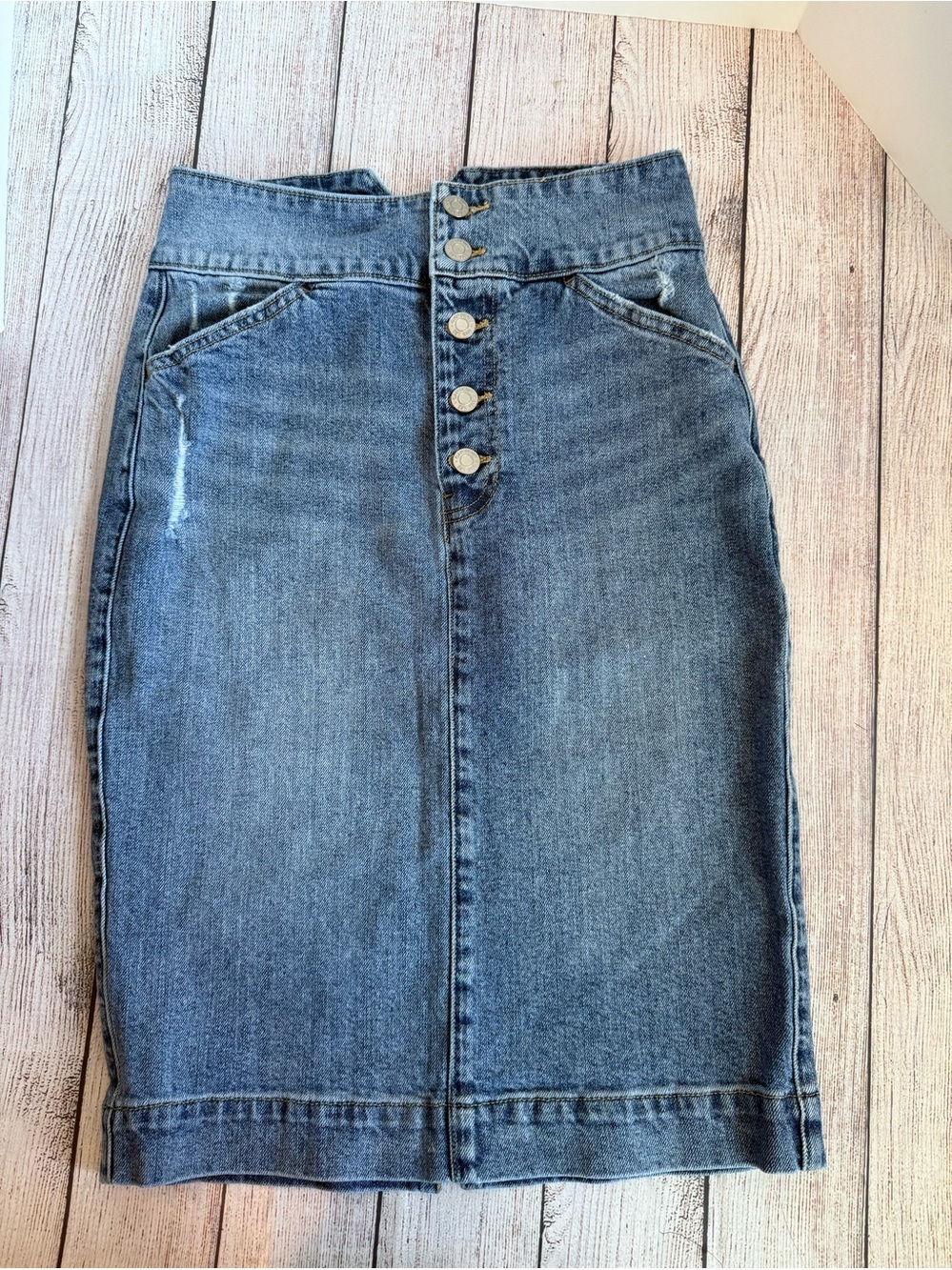 GAP Denim Blue Button Front Skirt 27